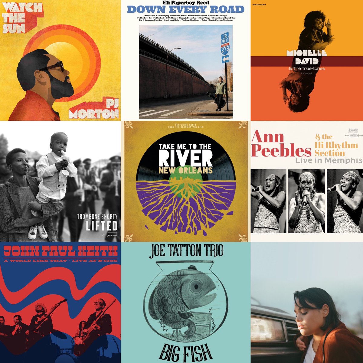 Best new releases [April 29th 2022] 
Cette avalanche de belles sorties🤯
• <a href="/PJMORTON/">PJ MORTON</a>
• @elipaperboyreed 
• #MichelleDavid
• <a href="/Tromboneshorty/">Trombone Shorty</a>  
• <a href="/tmttrfilm/">Take Me to the River</a>
• #AnnPeebles 
• <a href="/johnpaulkeith/">John Paul Keith</a>
• <a href="/joetatton/">Joe Tatton</a>  
• <a href="/lydiapersaud/">Lydia Persaud</a>

#soulbagselection
