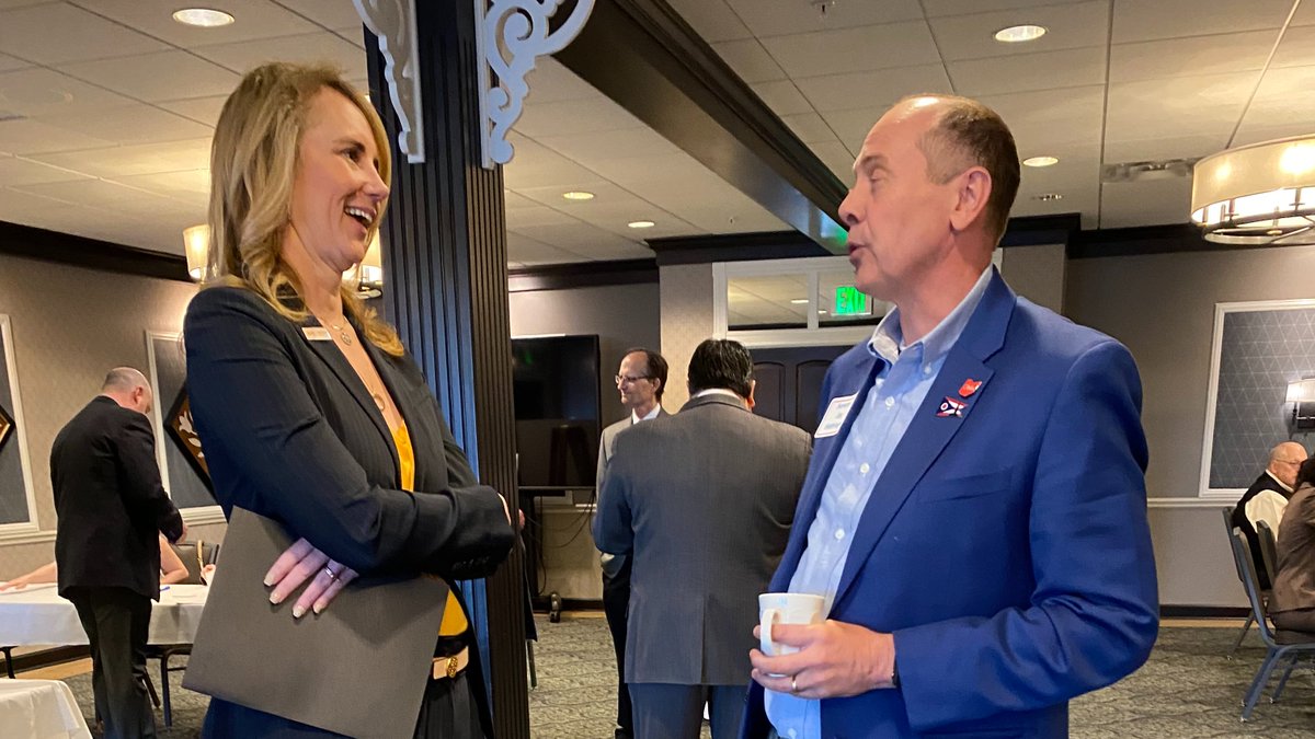 OhioDevelopment's tweet photo. This morning, Director @LydiaMihalik spoke on @GovMikeDeWine's recently announced proposed investment in Appalachia at Eastern Ohio Development Alliance's Annual Meeting. She also spoke on the initiatives and investments from the state already at work in the region. #OhioBUILDS https://t.co/s3bSbVQWiM