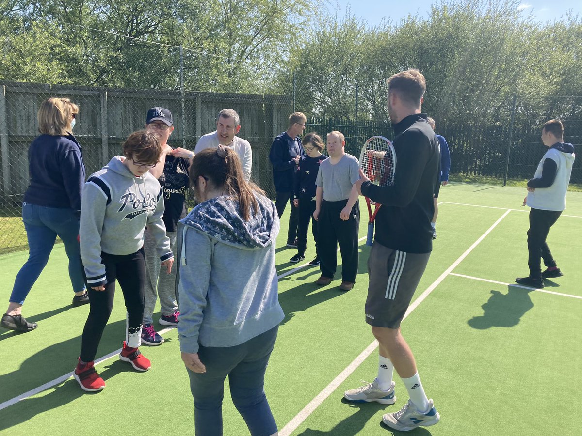 A great day today as <a href="/PockTennis/">Pocklington Tennis</a> club had thier first weekly inclusive  tennis session for 14 adults with learning disabilities from Sherbutt House. Made possible thanks to funding <a href="/the_LTA/">LTA</a> <a href="/YorkshireTennis/">Yorkshire Tennis</a> and support from <a href="/Panathlon/">Panathlon Challenge</a> . They loved it and so did we.