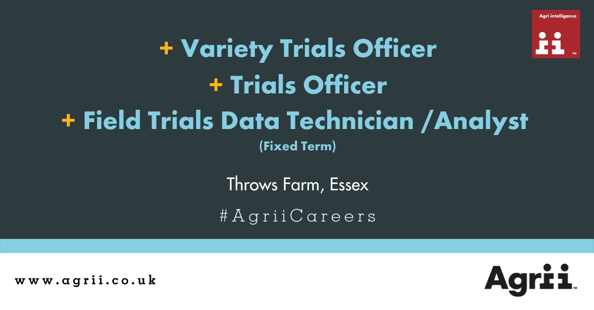 We have a number of fantastic opportunities to join our team at Throws Farm, Essex

Full details at bit.ly/AgriiCareers

#iAmAgrii #CareersInAgriculture