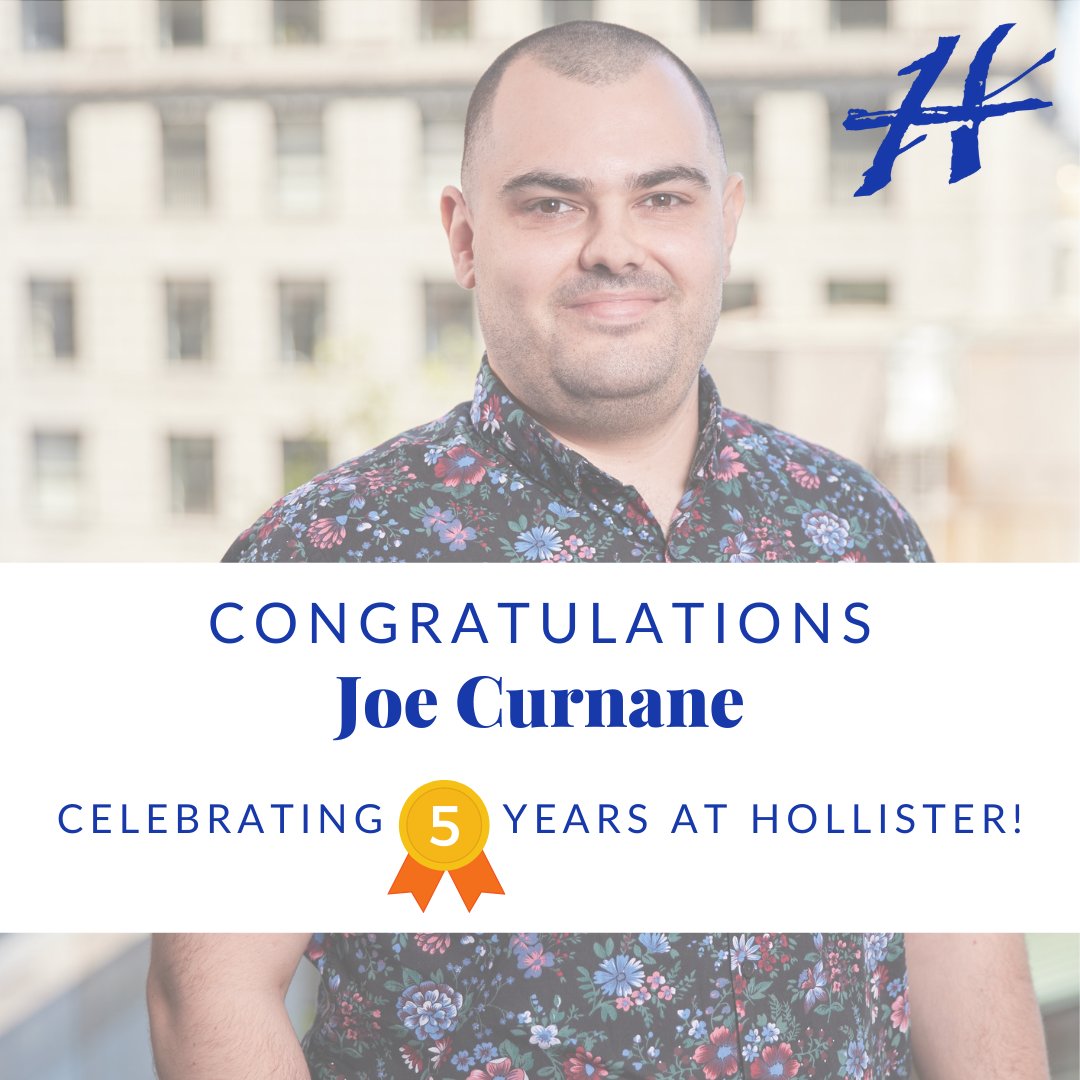 We are thrilled to recognize Joe Curnane who is celebrating 5 YEARS with the Hollister team this week! Joe - thank you for your dedication, team-oriented nature, and loyalty! We appreciate you!

#5YearFriday #EmployeeRecognition #Gratitude #Appreciation