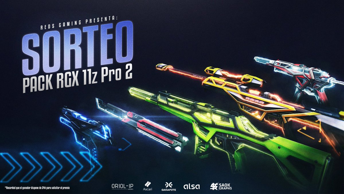 <a href="/VALORANTes/">VALORANT</a>

🎁 ¿Quieres el nuevo pack RGX 2.0? ¡Lo tienes fácil gracias a <a href="/Jleraser/">Jleraser Kenobi</a>!
Participa aquí ⬇️ ⬇️ ⬇️
gleam.io/B5nlx/rgx-11z-…

🍀 Mucha suerte a tod@s
❗Obligatorio PayPal para recibir el premio
#GoReds 🔴🦅