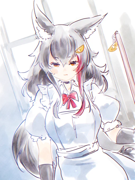 #100日チャレンジ 
#みおーん絵
 5日目 メイドさんミオしゃ 