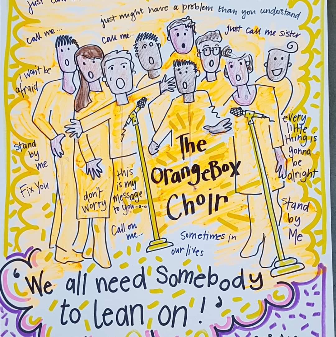 BoxChoir's tweet photo. Delighted to be awarded a grant from Kathleen Mary Denham Legacy towards start-up costs for our new charity @OutsideBox_CIO which will get Orange Box Choir singing in person again! Huge thanks to @CalderdaleFound and to #ProjectChallenge  @OrangeBoxHX @SumaWholefoods for support. https://t.co/IUGRY1vnKC