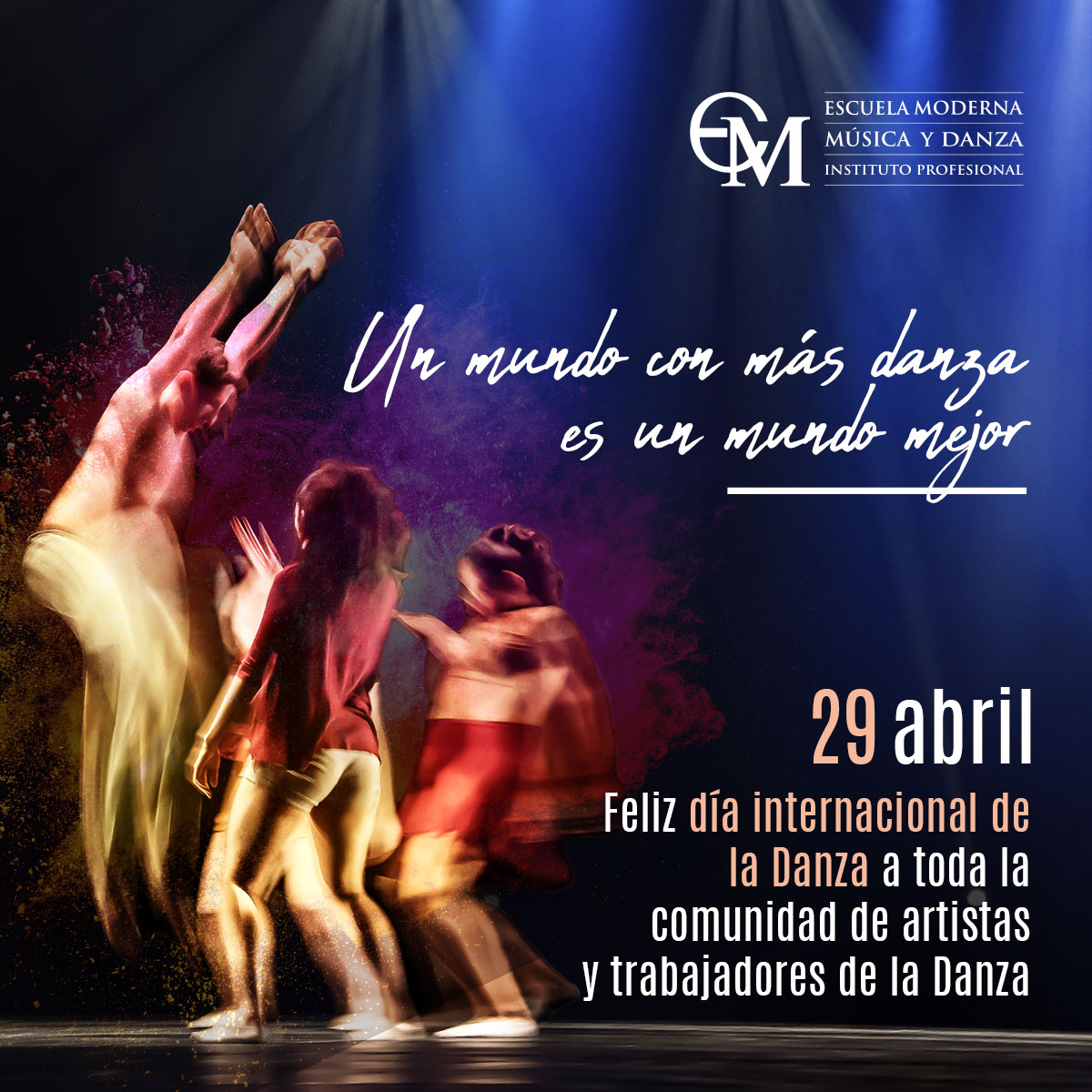 Feliz Día Internacional de la Danza a toda nuestra comunidad, a los artistas, bailarines y trabajadores de este lindo arte que nos hace comunicar a través de nuestros cuerpos y movimientos ✨ #EscuelaModerna #Danza