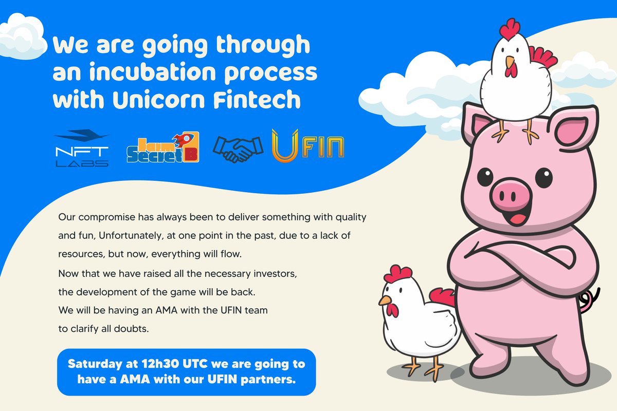 FarmSecretB's tweet photo. Hello farmers, how are you? On 30/04 at 12:30h UTC, this Saturday, we will have an AMA with our new partners from @UfinUk 

#fsb #crypto #ufin #partners #BSC #Bitcoin https://t.co/5JuiOYjMxN