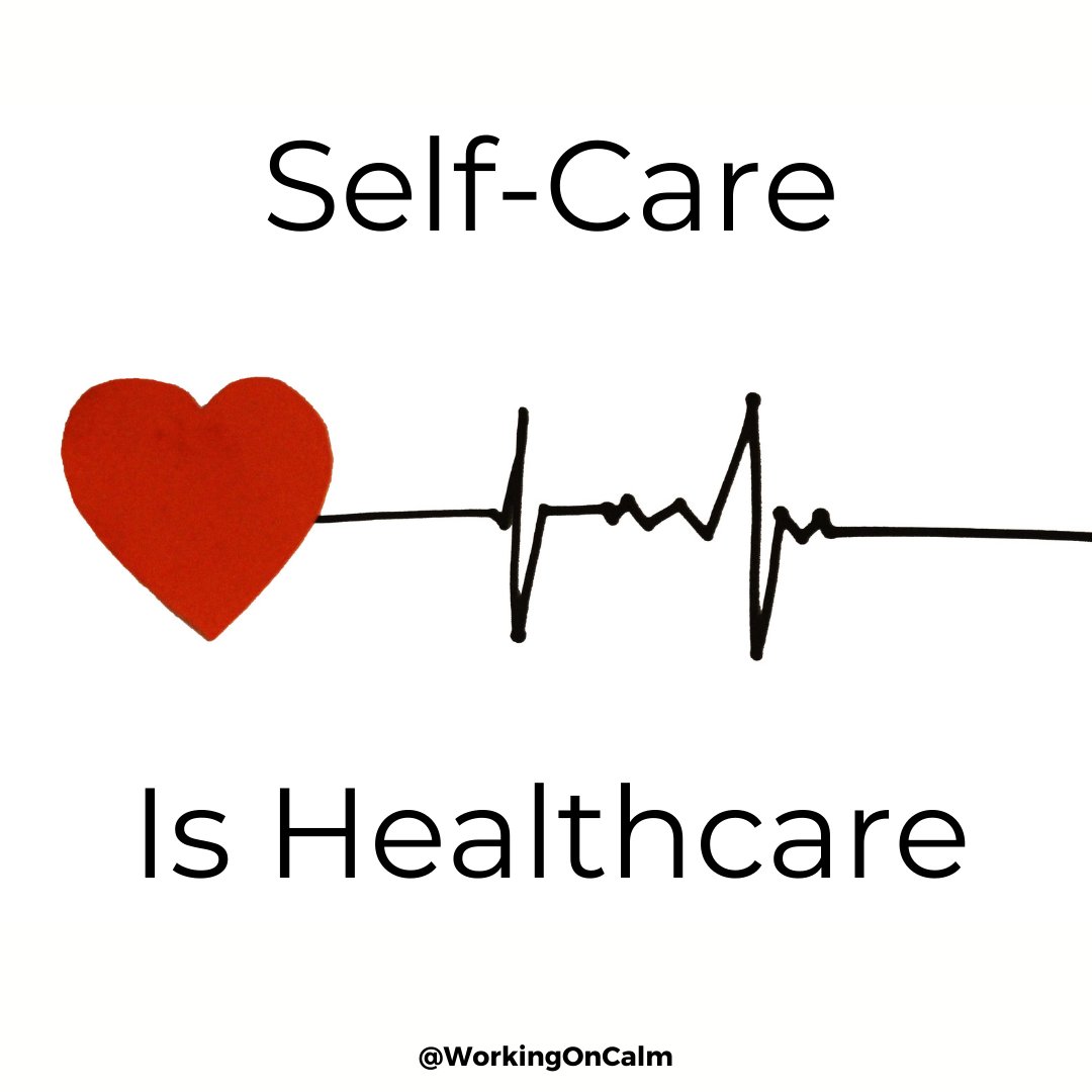 WorkingOnCalm's tweet image. I often hear caretakers say they don't have time for themselves. They are too busy caring for others. However, self-care is the best way to care for others. There's a reason they tell you to put your oxygen mask on first. 
#Selfcareishealthcare.