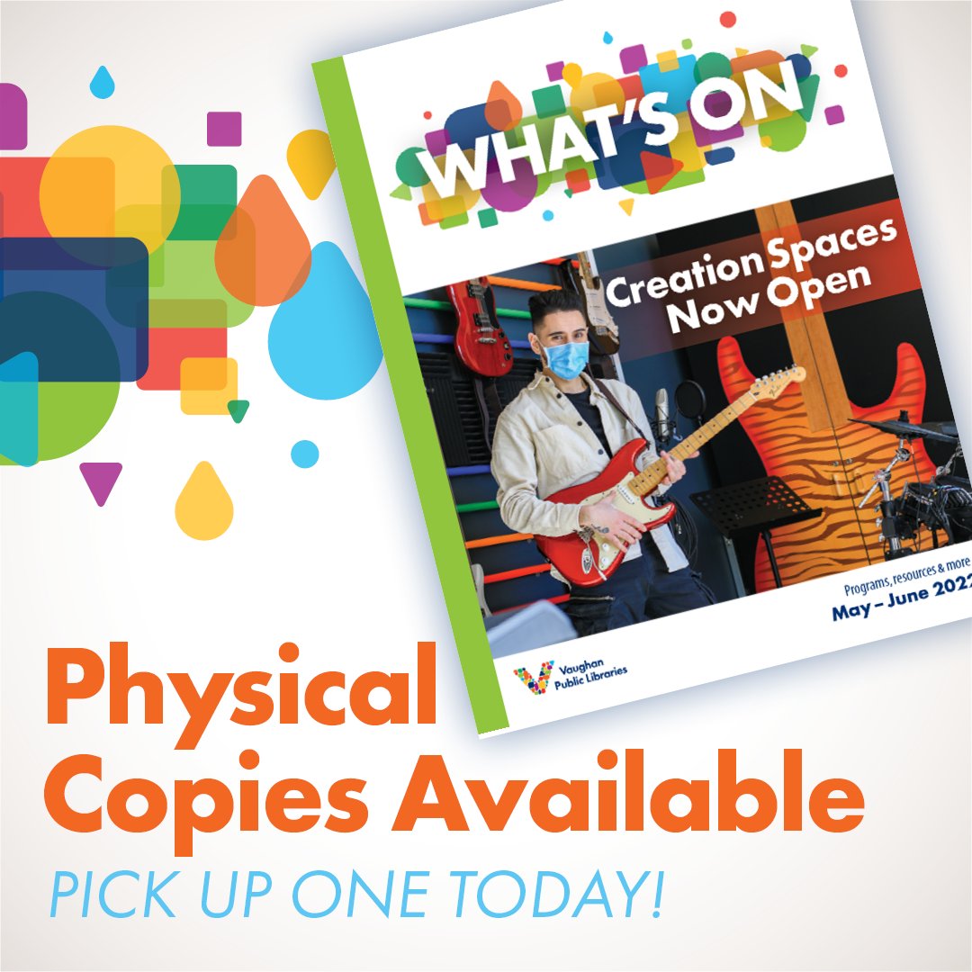 Our new VPL What's On Magazine is now available at all locations! Click here ow.ly/jf9C50ITSyI to read our May-June What's On to discover our programs and events.