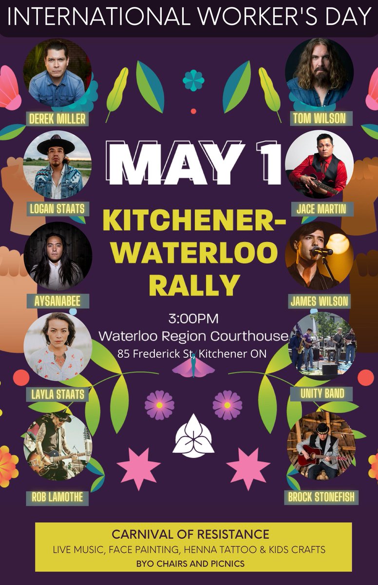 Calling all student workers! Join us for a May Day Action in support of campus workers such as yourself on Sunday, May 1st in the KW region. May Day AKA International Workers’ Day - is celebrated in Canada and internationally on May 1st. 

Check the posters for more detail!