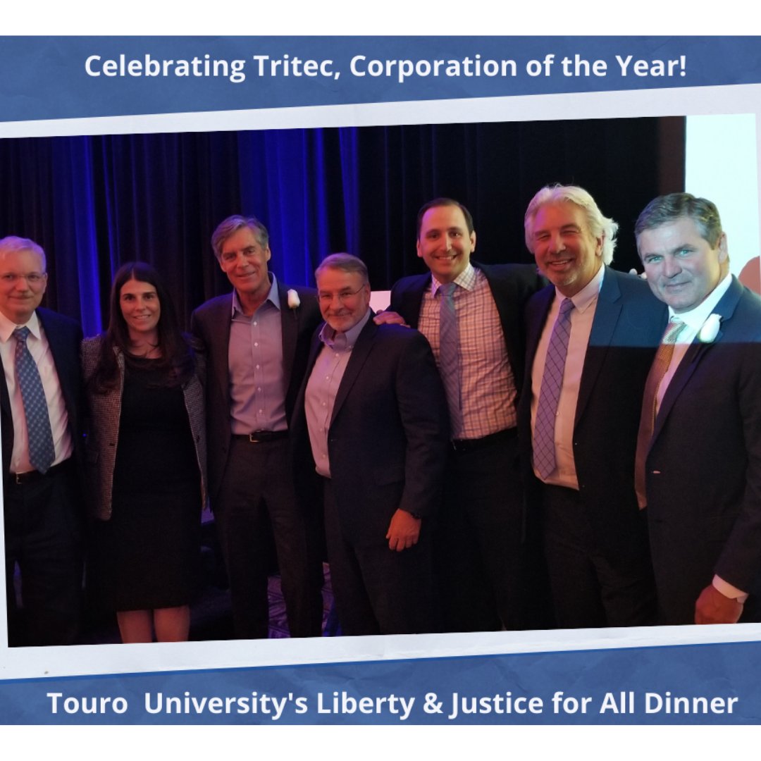 Congratulations to our friends and clients at @TRITEC Real Estate Company, Inc. for being recognized as the Corporation of the Year at last night's Liberty & Justice for All Dinner, hosted by @Touro Law Center at the Garden City Hotel.

#realestatelawyers #tourolaw #tritec