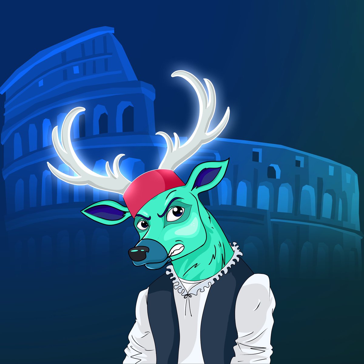 deercryptocorp's tweet photo. The Italian Deer with Colosseum, Italy in the background 
Rare, unique and hand drawn NFT art
Claim yours right away
Support us @deercryptocorp 

@opensea #openseanft
.
.

#nft #nfts #nftart
#nftartist #crypto #ethereum #followus https://t.co/r5xphjHzpe