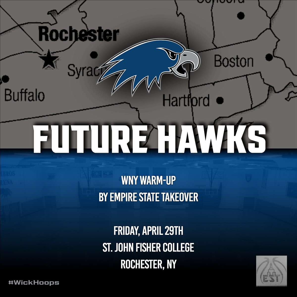 Coach Foster will be in Rochester this evening for the <a href="/NYSTakeover/">Empire State Takeover</a> event at St. John Fisher!

Looking forward to see some potential future Hawks from the WNY area! 

#WickHoops #WNY #FutureHawks