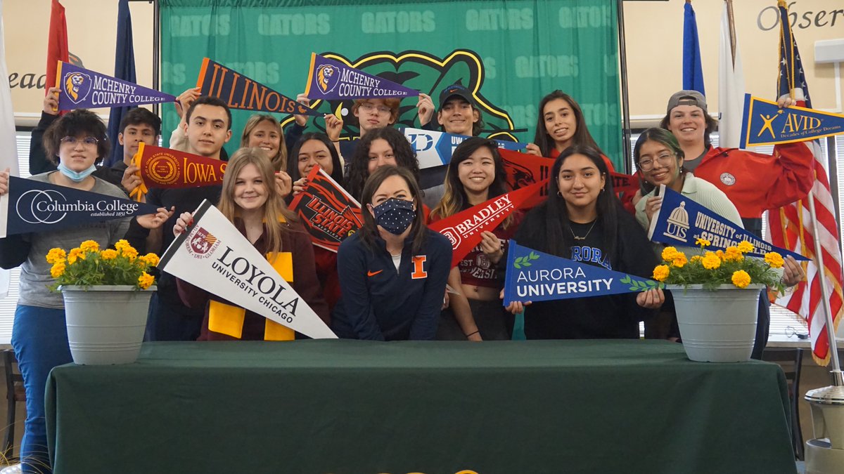 mrsbulman's tweet photo. It's #CollegeSigningDay at @CLSouthHS and I couldn't be more proud of our #AVID scholars! Thank you for organizing such a special event, @CLS_SS. Congrats, #Classof2022! #CLSEngaged #LeaveWithPurpose #D155Inspire #ThisIsAVID https://t.co/DrSE1F4tmW