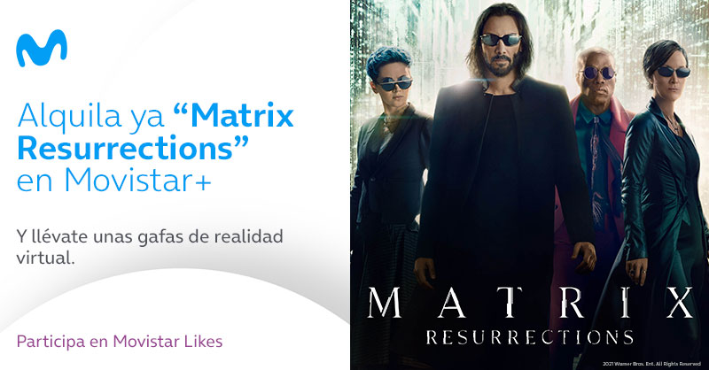 Movistar España Twitter: "Neo y Trinity están de con "Matrix Resurrections", la secuela de ciencia ficción que ya disponible Movistar Plus+. ¡Alquílala y podrás ganar unas gafas de