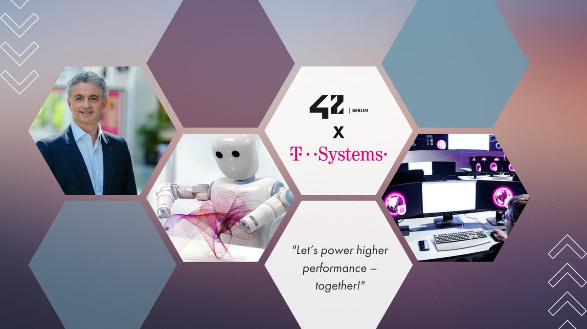 42_berlin's tweet photo. #42Berlin is partnering with T-Systems! 🤝 💥

We spoke to  CEO, Adel Al-Saleh [TAG] who shared some of the company’s priorities. Check out what he said. 👇🏽👇🏽👇🏽 https://t.co/8V1wlPsxsI