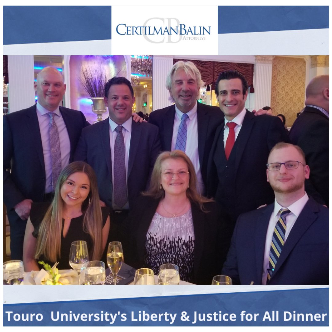 At Liberty & Justice for All Dinner, hosted by @TouroLawCenter. 

Our Touro Alumni: (l to r standing): Daniel Baker, James Rose, Howard Stein (Chair of Board of Governors), Darren Stakey, (l to r) Alessandra 'Ally' Albano, J.D., Elke Stoiber and Jake S. Butera.

#alumni #tourolaw