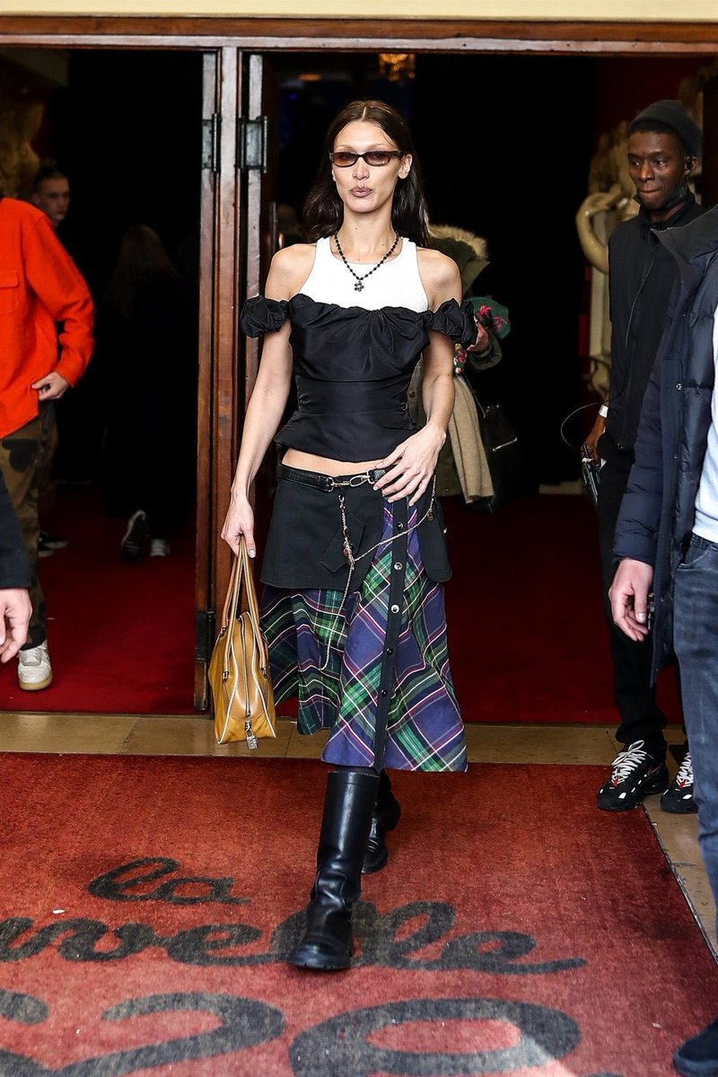 TheBlackGlinda's tweet image. Bella Hadid and her Vivienne Westwood street style looks