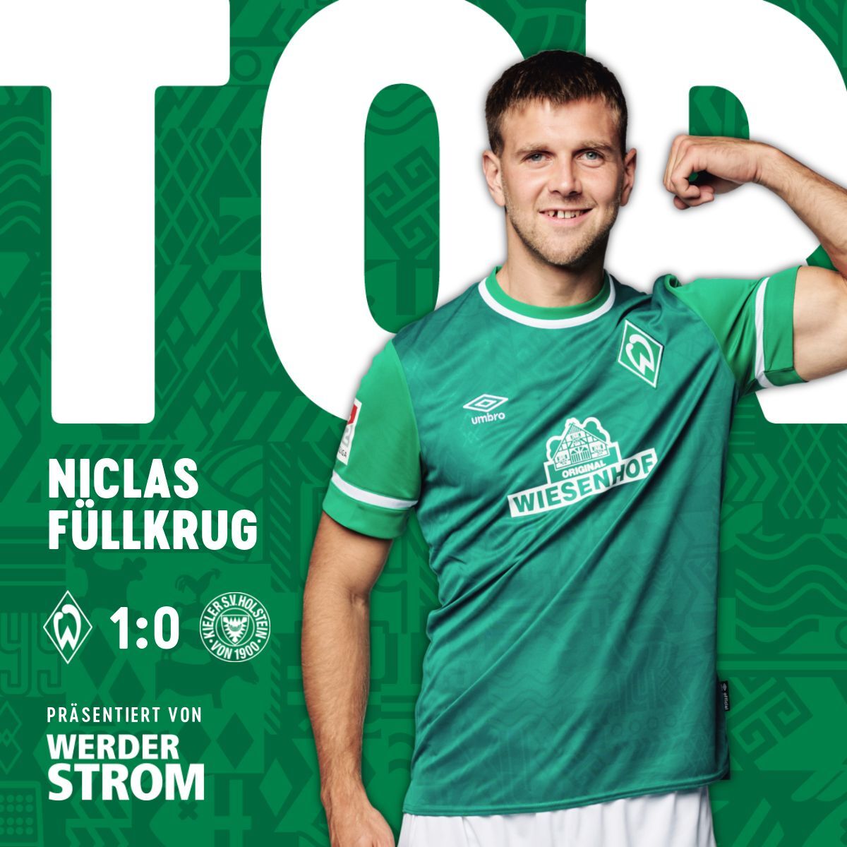 ⏰ 2. Min

Minute zwei, das Stadion tanzt!! Niclas #Füllkrug trifft! 💚🤍

⚽️ 1:0 #SVWKSV