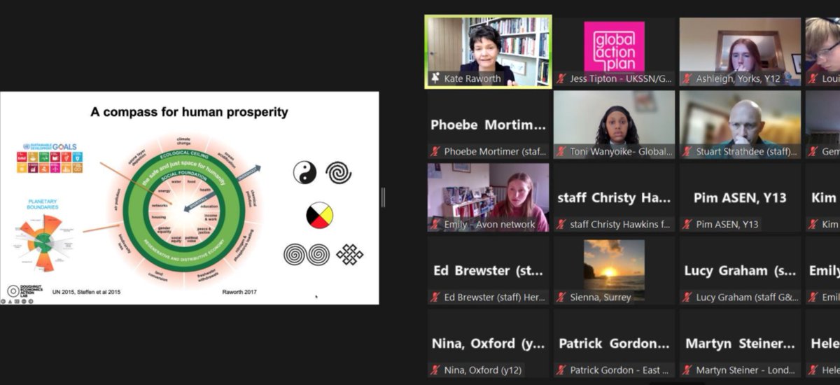 UK Schools Sustainability Network (UKSSN) (@ukschoolssusty) on Twitter photo We were so lucky to welcome <a href="/KateRaworth/">Kate Raworth</a> yesterday to give us an inspiring talk about Doughnut Economics and answer all our wide-ranging questions!
π©ππ§πΎβπ€βπ§π»
A brilliant start to the UKSSN summer term programme - thank you Kate π
#schools #ClimateAction #Sustainability We were so lucky to welcome <a href="/KateRaworth/">Kate Raworth</a> yesterday to give us an inspiring talk about Doughnut Economics and answer all our wide-ranging questions!
π©ππ§πΎβπ€βπ§π»
A brilliant start to the UKSSN summer term programme - thank you Kate π
#schools #ClimateAction #Sustainability