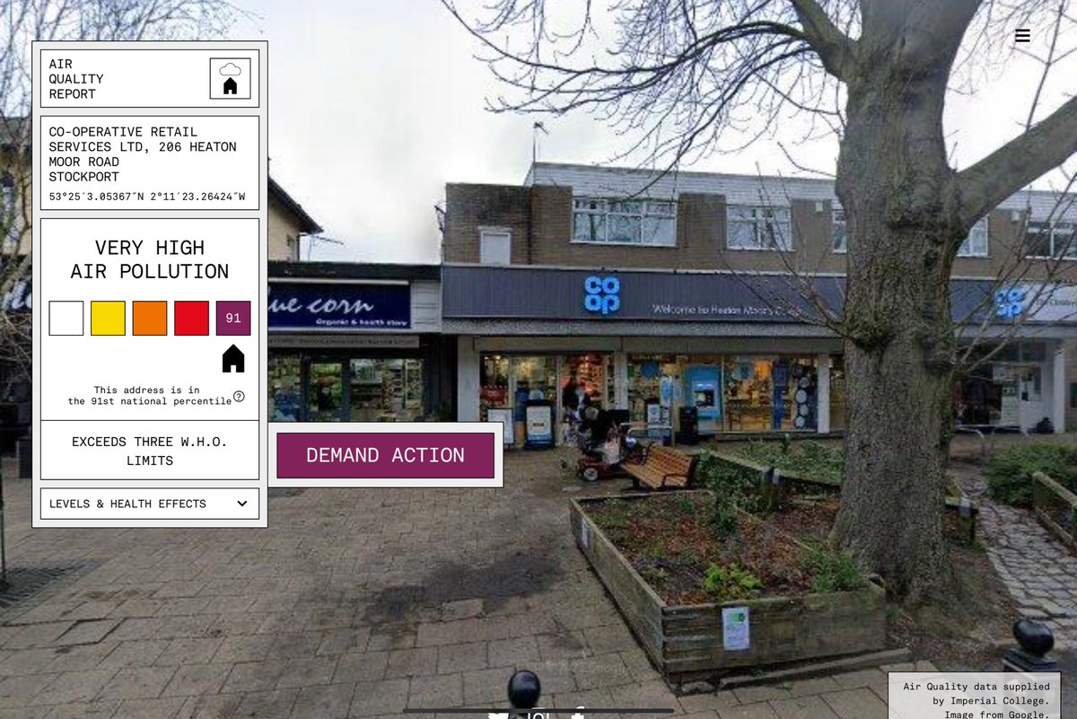 studio100a's tweet photo. What about Heaton Moor high street?

Outside the Coop - 91st national percentile

“ Exposure (for a year or more) to 30mcg leads to a 5.5% increased risk of disease related mortality.” https://t.co/QJWal1w7HP