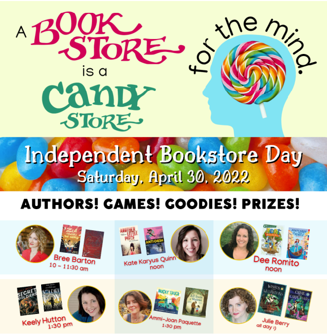 writeforapples's tweet photo. Looking forward to celebrarting Independent Bookstore Day tomorrow at  @authorsnoteshop!  #IndependentBookstoreDay2022  #CandyStoreForTheMind https://t.co/ueOOEPmQgM