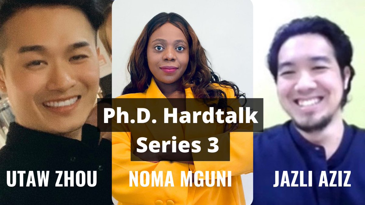 phdhardtalk's tweet photo. Don’t forget to watch the trailer of Ph.D. Hardtalk Series 3 with @DrNomaloading ✨👏🥂📚
Trailer link: https://t.co/4vgaaIhtMH featuring our first two guests @JazliAziz & @Yutao_Zhou
Make sure to subscribe #phdhardtalk YouTube, new video out every Wed! #projectdissemination https://t.co/YE8TV35rIf