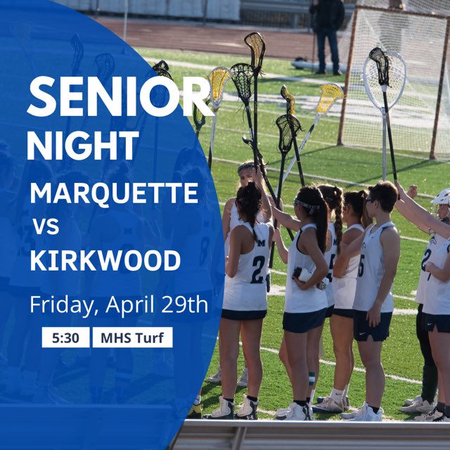 Tonight is our Senior Night! Come out and show your support as both levels take on Kirkwood on the turf! JV @ 4:30 and varsity to follow.