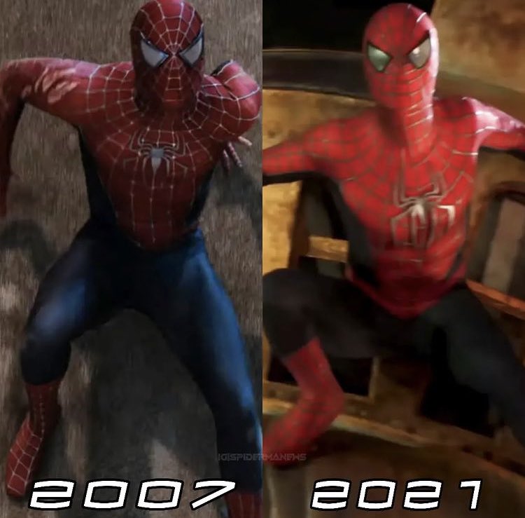 RT @TobeyGifs: 14 years Tobey Maguire still killing it as Spider-Man #SpiderManNoWayHome https://t.co/gvYXgrg6UF
