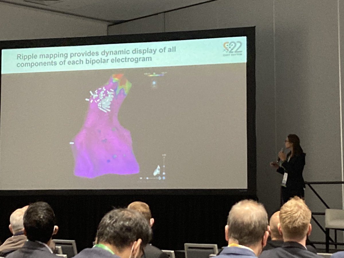 Great presentation from incoming EP fellow ⁦@kellyarps⁩ on the benefits of ripple mapping for outflow/summit PVCs. ⁦⁦@dukeheartfellow⁩ ⁦@DCRINews⁩ ⁦@DukeHeartCenter⁩ ⁦@HRSonline⁩ #hrs2022