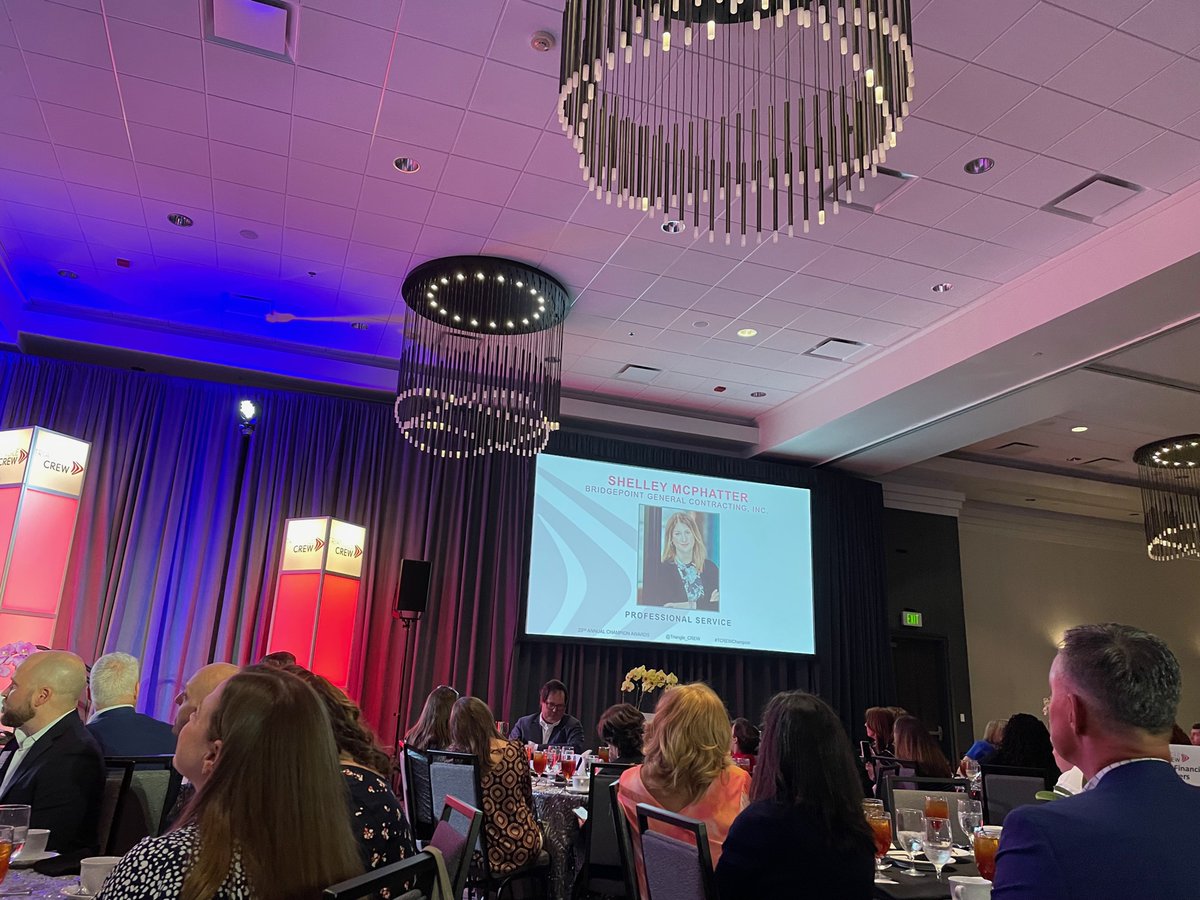 BridgePointNC's tweet photo. A wonderful, record-setting annual #TCREWChampion luncheon! Congrats to all winners and to @Triangle_CREW for all the ways you promote the success of women in commercial real estate! https://t.co/N2vnYOs9d6