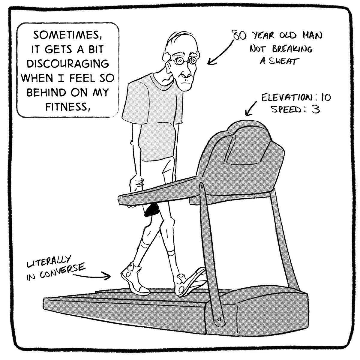 a mini comic based on a gym experience 