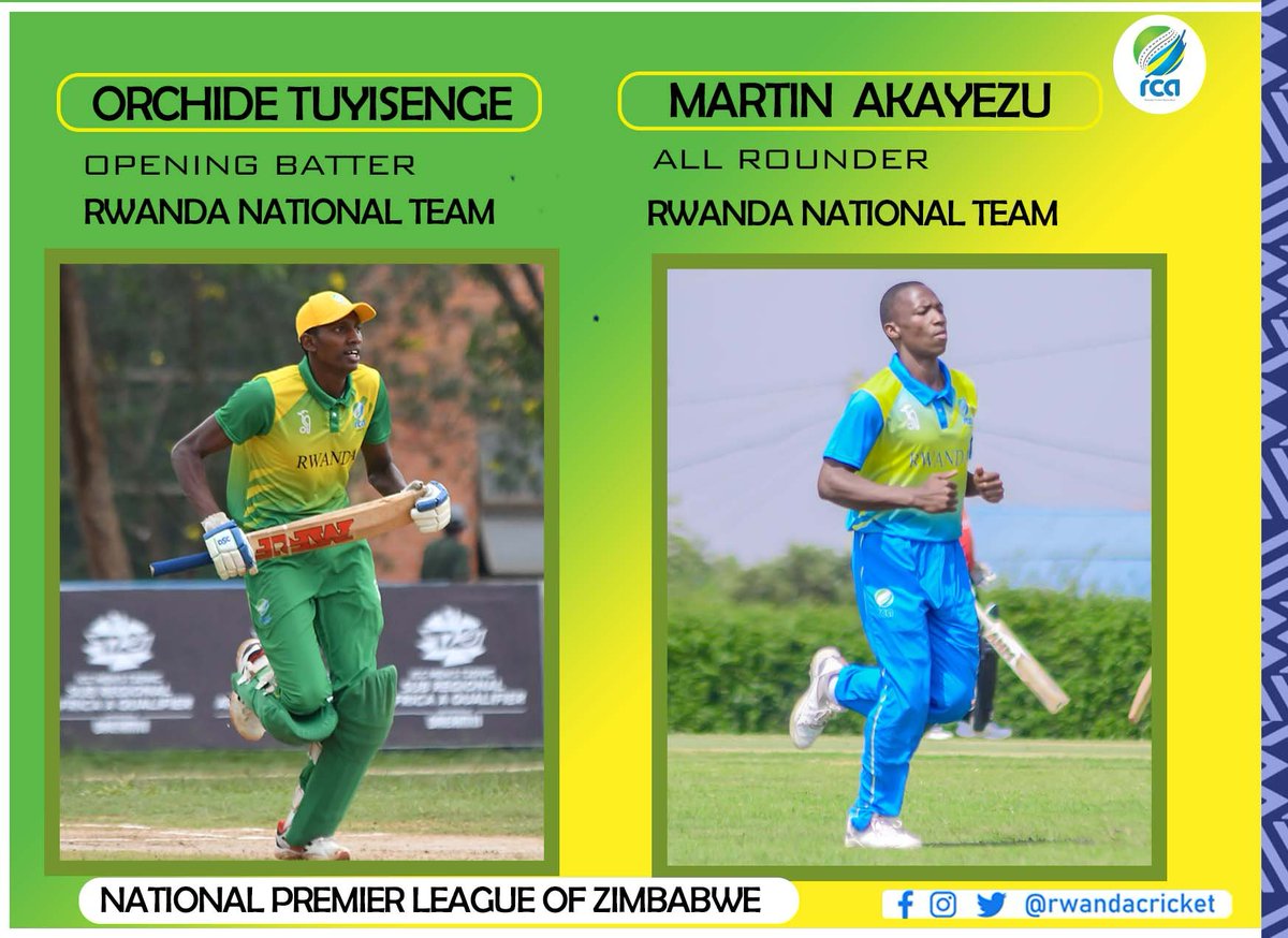 Rwanda Cricket Association (@rwandacricket) on Twitter photo While the ladies Vice-captain #HerietteIshimwe is flying to #Dubai , our Men's national team players #OrchideTuyisenge and #MartinAkayezu will be flying to #Zimbabwe to represent <a href="/TakashingaCric/">TakashingaCricket</a> in the national league. #GrowingWithEveryStep While the ladies Vice-captain #HerietteIshimwe is flying to #Dubai , our Men's national team players #OrchideTuyisenge and #MartinAkayezu will be flying to #Zimbabwe to represent <a href="/TakashingaCric/">TakashingaCricket</a> in the national league. #GrowingWithEveryStep
