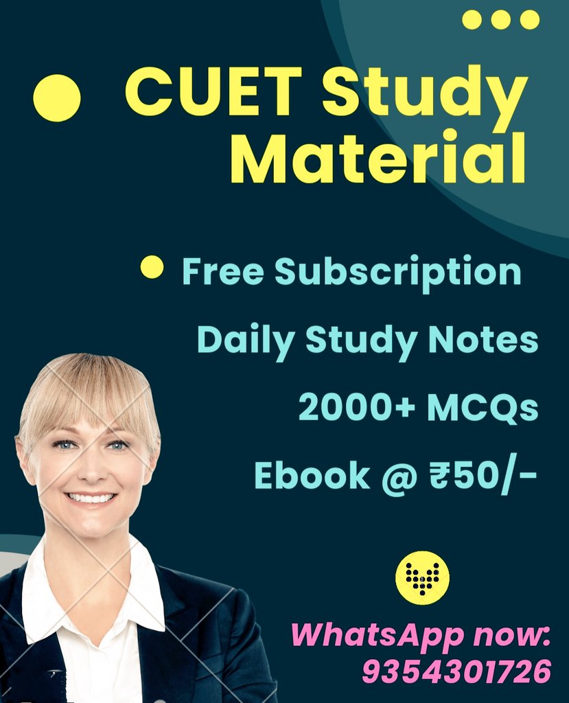 Free CUET Study Material 
Subscribe now: t.me/CUETClasses
Ebook @ ₹50
WhatsApp us👉 9354301726
#CUET
#cuetnta #cuetaspirants #gk #currentaffair #boardexams #CBSE #NTA #Cuet #student #studymeet #collegeadmissions #UGC #12thexams #Admission