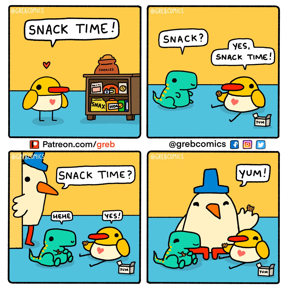 GrebComics's tweet photo. Snack time! 🐥🍪 https://t.co/oFNSSYXOkl