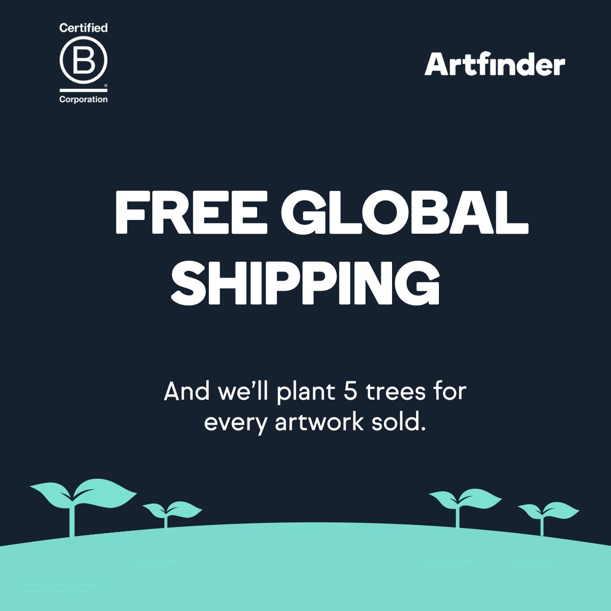 artfinder's tweet photo. Free global shipping is back! 😝

And we're planting 5 trees for every purchase in partnership with @Ecologi_hq. That means this weekend you can treat yourself, your wallet and the planet. 😏

Start shopping + start planting: https://t.co/TzC4LpGz5H  🌱🌱🌱🌱🌱 https://t.co/5N2YVfaI8I