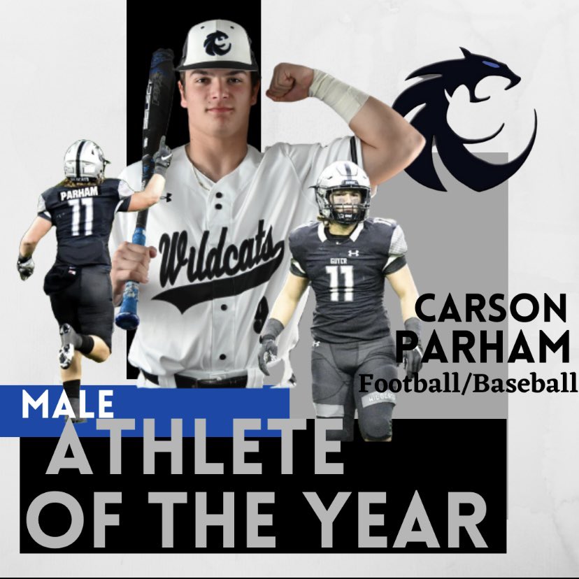 Guyer Wildcat Athletics (@guyerathletics) on Twitter photo Congratulations to the 2022 Athletes of the Year!! They have represented the silver & black well!
Female Athlete of the Year - Hayden Colson - <a href="/haydencolsonn/">haydencolsonn</a>
Male Athlete of the Year - Carson Parham - <a href="/Carson_parham/">Carson Parham</a> Congratulations to the 2022 Athletes of the Year!! They have represented the silver & black well!
Female Athlete of the Year - Hayden Colson - <a href="/haydencolsonn/">haydencolsonn</a>
Male Athlete of the Year - Carson Parham - <a href="/Carson_parham/">Carson Parham</a>