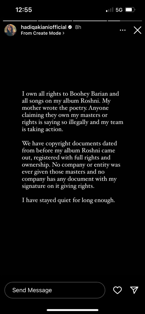 SophiaAQ's tweet photo. My girl @Hadiqa_Kiani speaking her truth. This is something that has been a problem across the border for a long time and it’s refreshing to see a big artist speaking out against it. #BoohayBarian #BuheBariyan #HadiqaKiani #Kanikakapoor #DarshanRaval @saregamaglobal https://t.co/4kEUlHJiAP