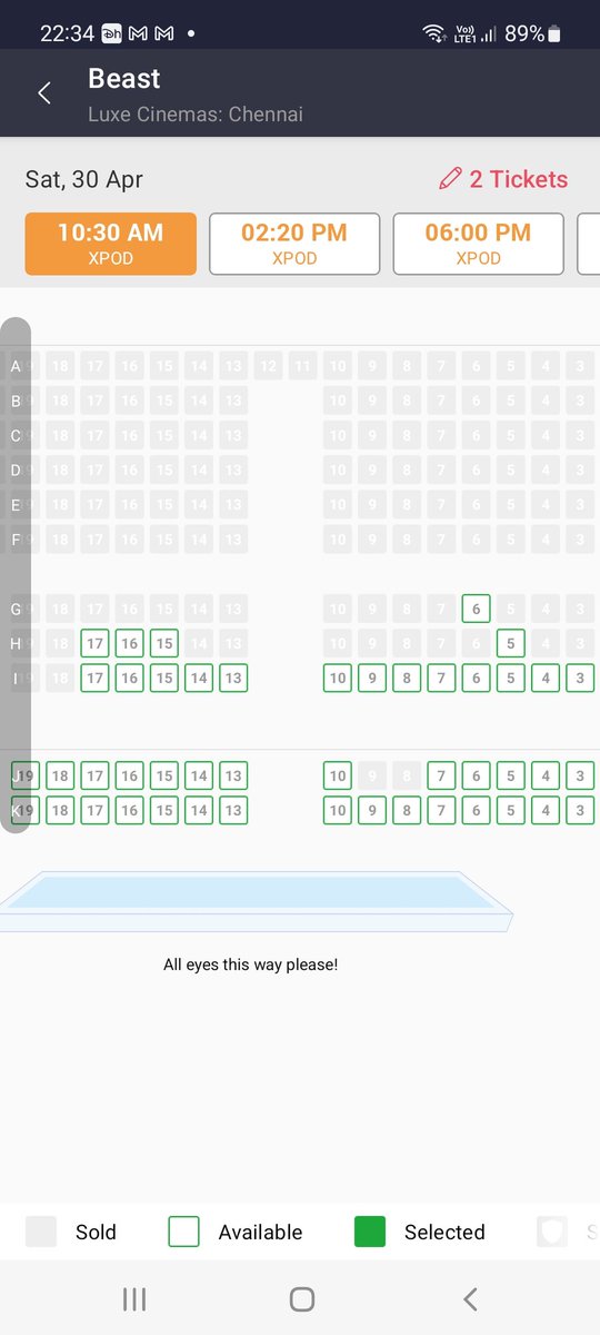 RT @Ajaychairman: #Beast 3rd weekend 
All shows of tomorrow already almost full at Luxe. https://t.co/T9pbqCMXpk