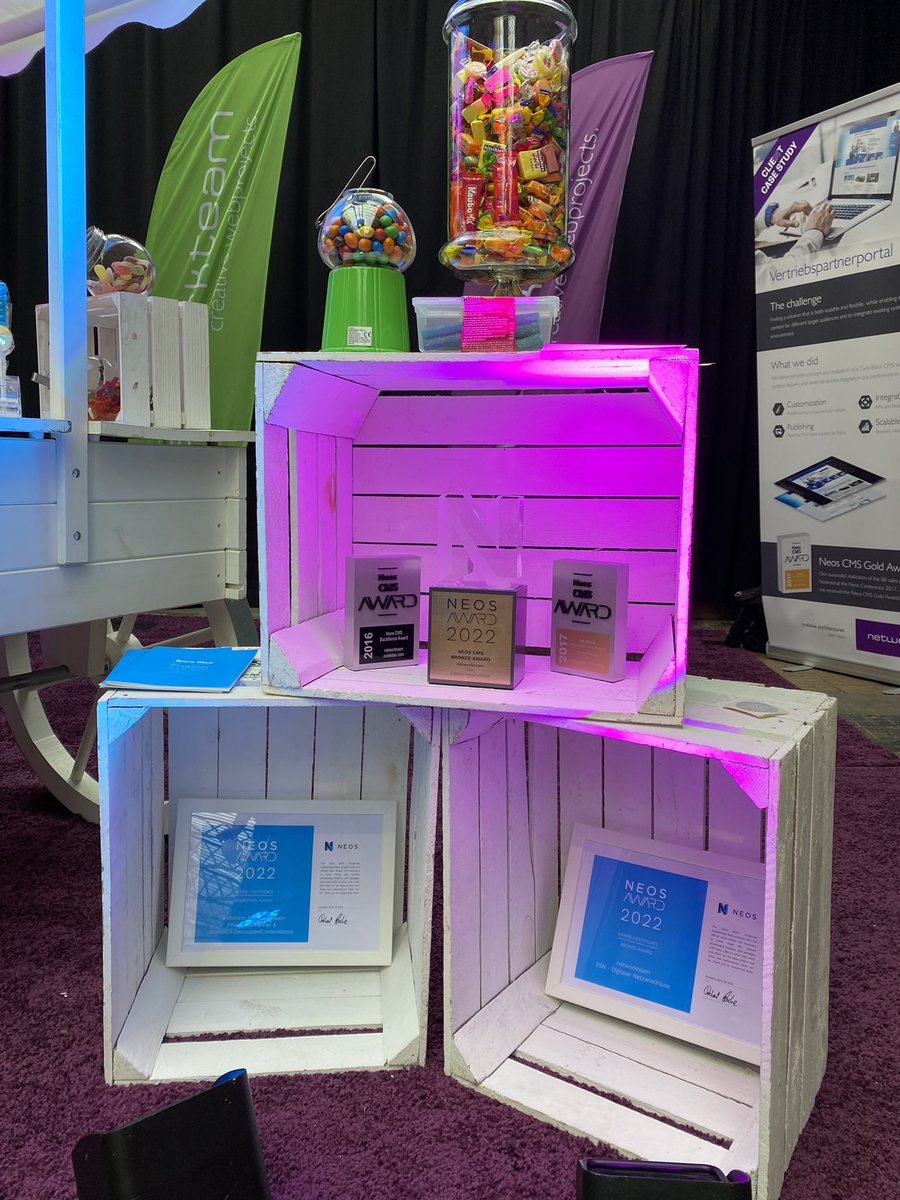 Yeah we are coming home with a brandnew Neos dedication award for the Prunner package and the decoupled content store together with @sandstormmedia and a bronze award for our customer project ESN! #neoscon #neoscms