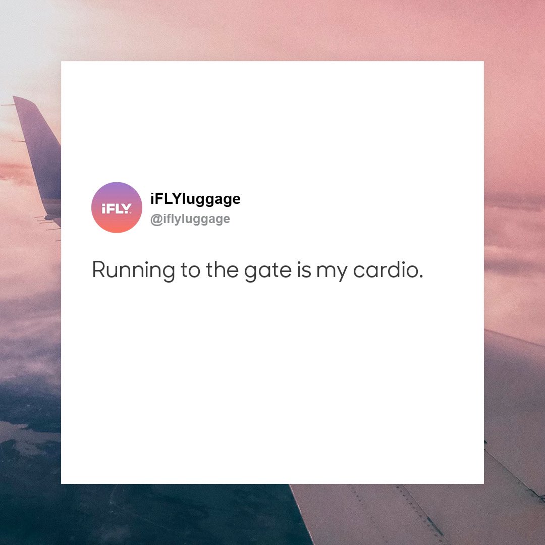 Happy Friday fellow travellers! We hope you’re getting your steps in this weekend trying to catch that last minute flight✨

#howweroll #iFLYluggage #iFLY #travel #travelgram #travelinspo #traveling #luggage #destination #vacation #airport #cardio #running #quote