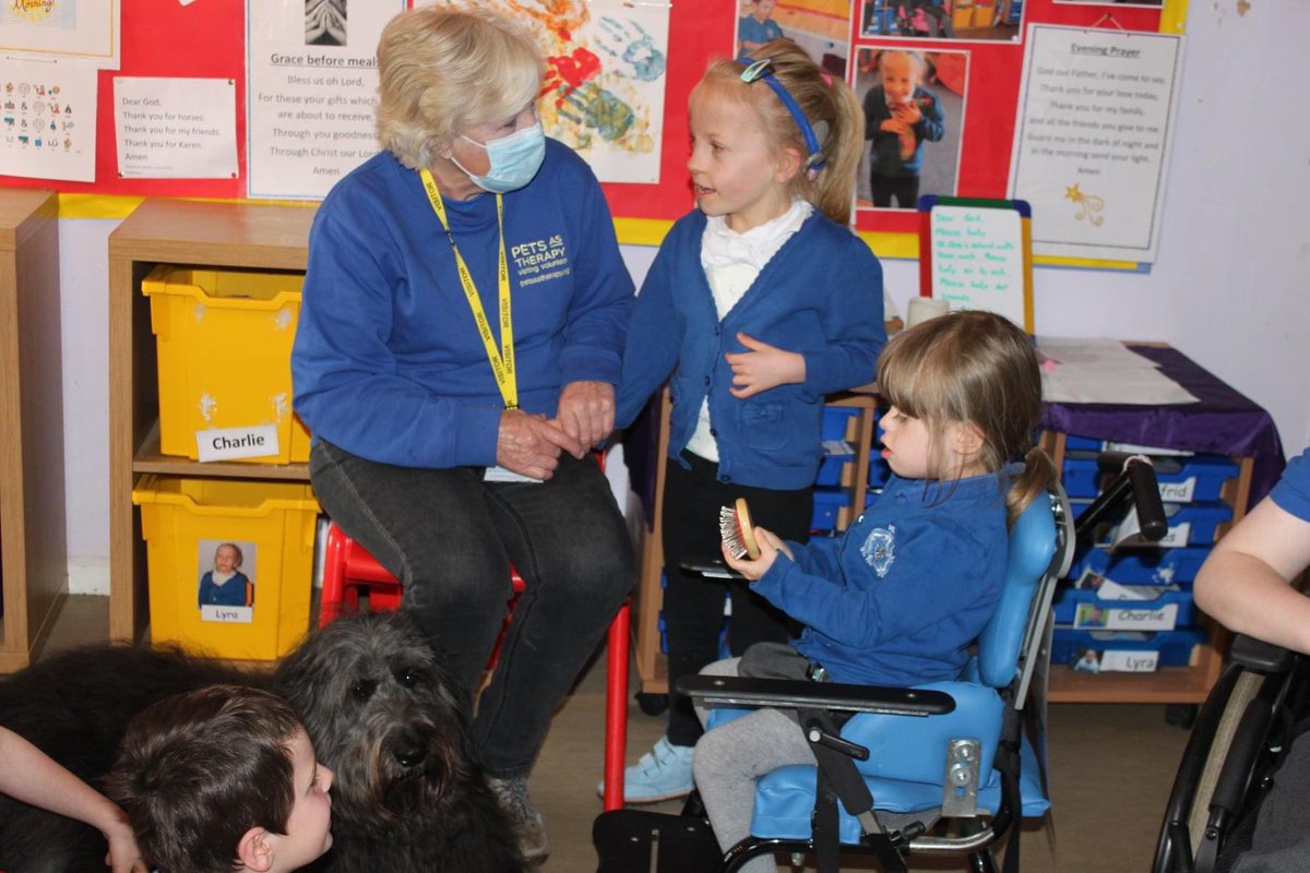 What a treat – a visit from Suki, the therapy dog.