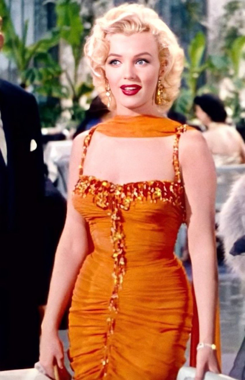 Marilyn Monroe Orange Formal Dress In Gentlemen Prefer Blondes ...