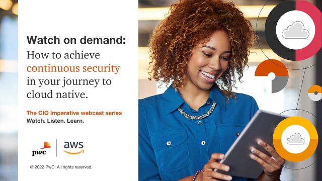 48% of CIOs site cybersecurity as their top-list priority focus over the next year. Watch our latest CIO Imperative webcast replay to hear actions you can take to embed security into the fabric of your transformation. pwc.to/3OOuqD6