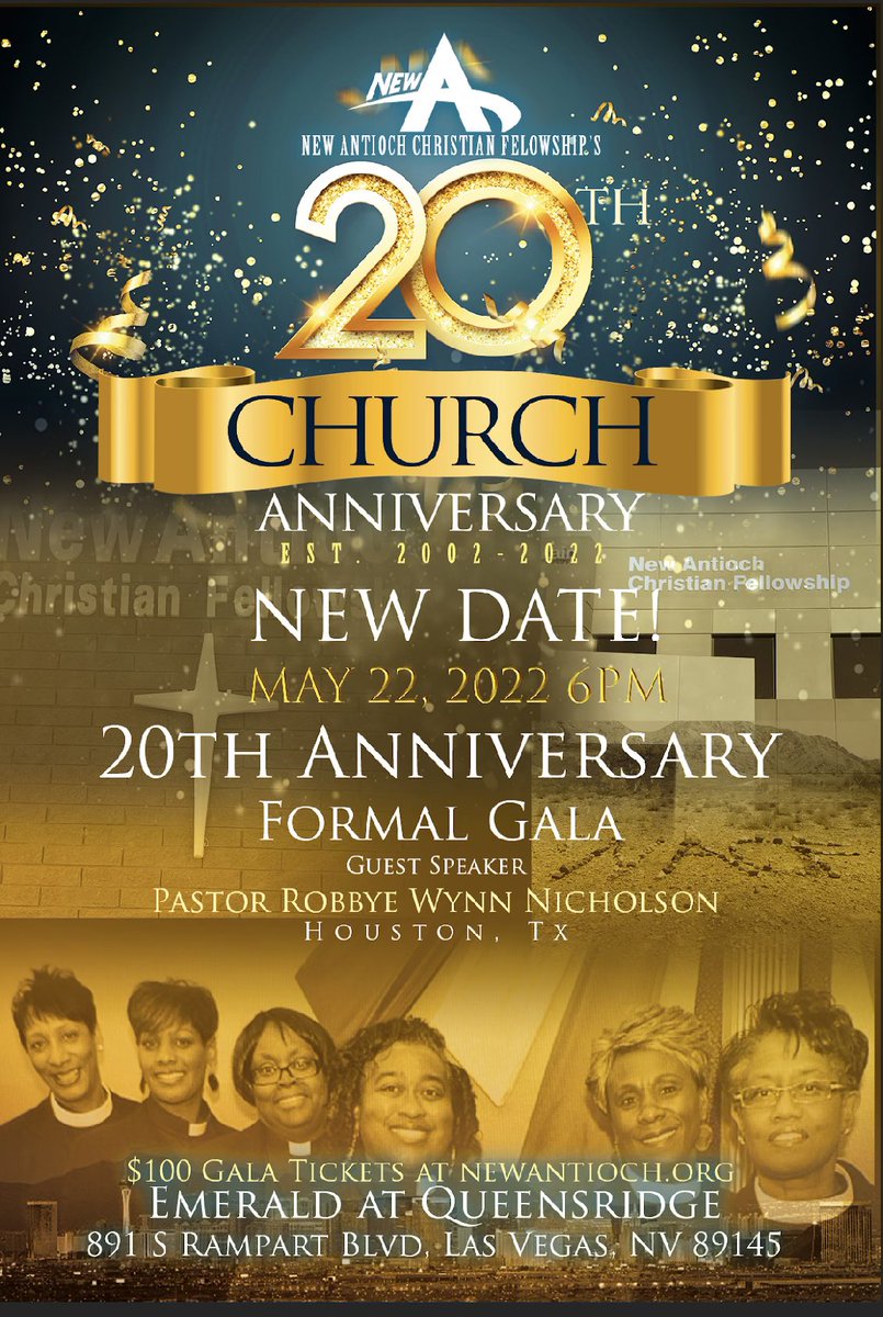 NACFAliante's tweet photo. Our 20th Anniversary Gala is coming ! Are  you ready ? 
Join us as we  celebrate 20 years in ministry. 
 
For more info and  tickets go  to https://t.co/nf4OWHhq1Y #newantiochchristianfellowship #NACF20 https://t.co/2enpGYZblQ