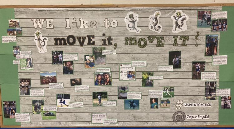 Joyce teachers share what they do to stay active in our #springintoaction bulletin board. When you’re at the school, come down to the gym and check it out! 

<a href="/jmswoburn/">Joyce Middle School</a>