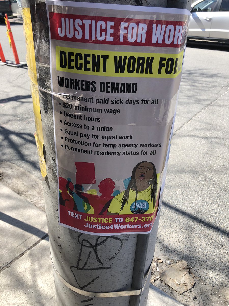 yolanda_bdacy's tweet photo. I was all set to poster in Cabbagetown to remind all workers that a better Ontario is possible, but someone beat me to it. Was it you @DBrabblerouser? See you Sunday at Queen’s Park. #ofl #May1ON #May1TO https://t.co/4OMyBruDXx