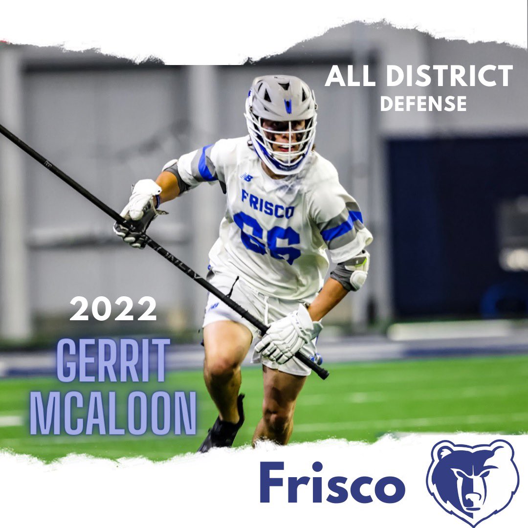Congratulations to Gerrit McAloon for being awarded All District Defense!!
#RESPECT #frisco #friscolacrosse