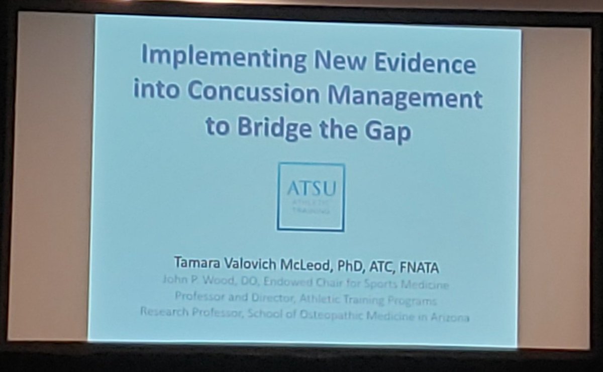 UMLPTKChair's tweet photo. As always, highly informative talk by @TamaraCVMcLeod @FWATAD8 AMCS w insights into emerging evidence in #concussion health care. @ATprograms_ATSU @RMATAD7 https://t.co/39XcYO6omq