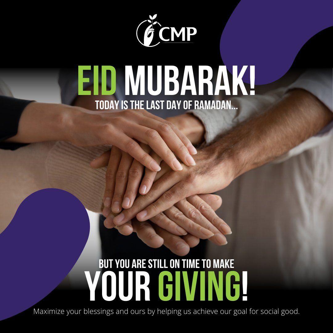 Eid Mubarak! We wish you a beautiful time with your loved ones this Eid. there is still one day left to maximize your Zakat’s impact! CMP is empowering Muslim civil society. Together we can create a future worth celebrating muslimphilanthropy.com/Donate/