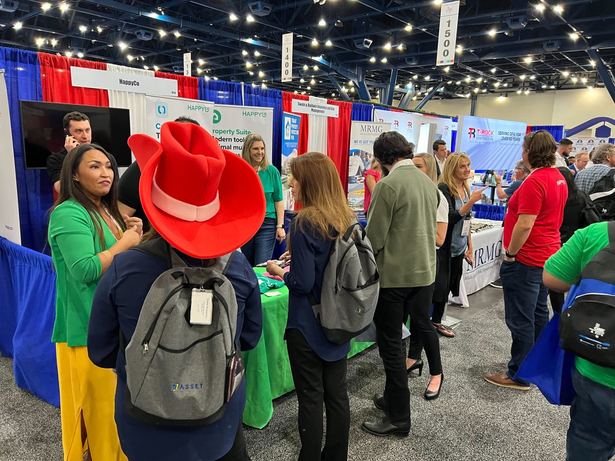HappyCo's tweet photo. WOW! #TAAOne did not disappoint! 🎉 🥂 The HappyCo Team had a great time connecting with so many 😁 faces at the event and sharing some fun swag along the way. Thank you #TAA for such a great event and bringing us all together again. We can't wait for next year! https://t.co/dfhDKOI6Vv